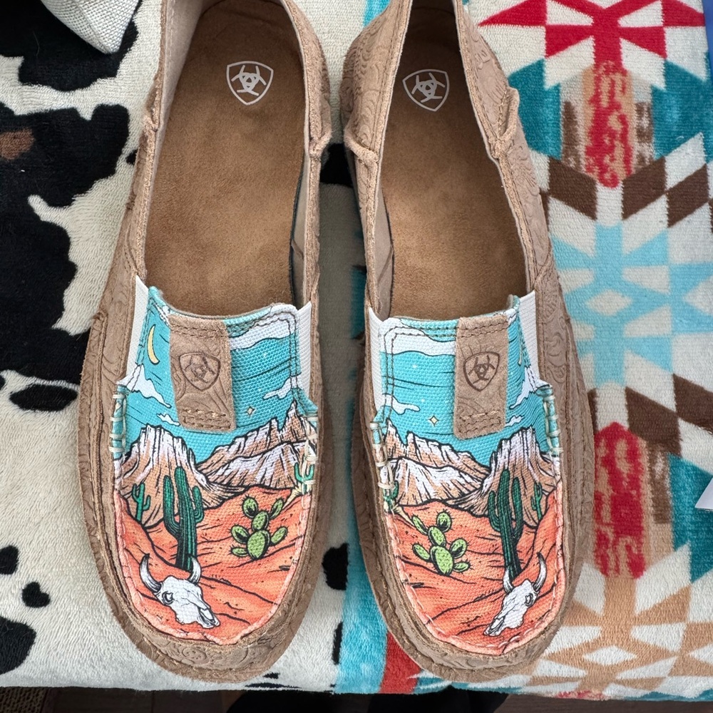 Ariat Tan and Multicolor Loafers
